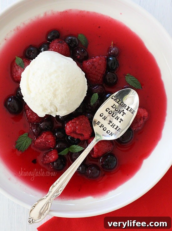 Summer Raspberry and Blueberry Gazpacho Recipe with Fresh Mint 3 Blueberry Raspberry Gazpacho with Fresh Mint - topped with frozen yogurt and mint