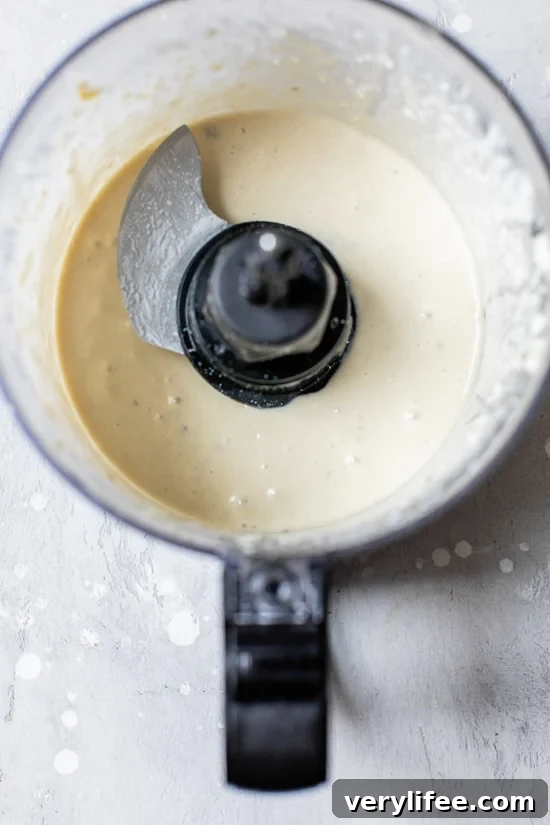 caesar dressing in the food processor.