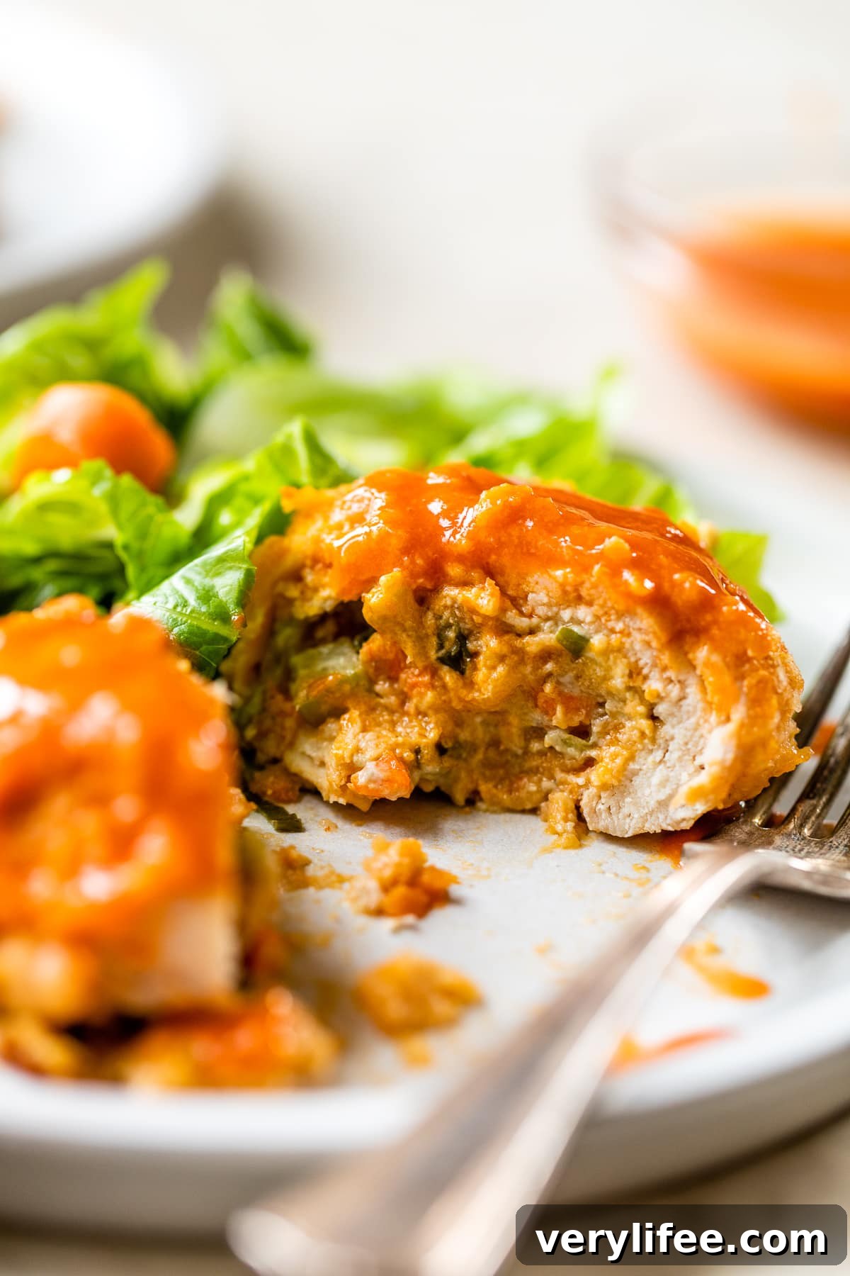 Buffalo Chicken Stuffed Breasts with Creamy Cheese Filling 3 Stuffed Buffalo Chicken Breasts