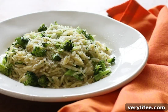 Garlic Parmesan Broccoli and Orzo Recipe 2 Broccoli and Orzo is an easy, kid-friendly side dish which combines orzo – a rice shaped pasta with fresh broccoli, garlic and oil.