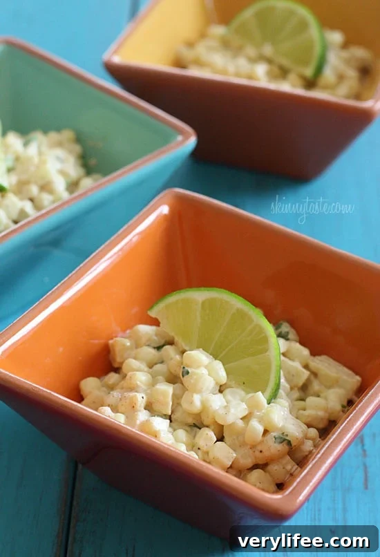 Warm Mexican Street Corn Salad with Cotija and Lime 4 Sweet summer corn lightly coated with lime infused mayonnaise, a touch of hot chili powder and cojita cheese. Also known as the Mexican street corn salad, elote