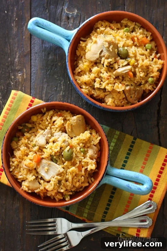 Mom's Spanish Chicken and Rice (Arroz con Pollo) 3 Mom's Spanish chicken and rice, otherwise known as arroz con pollo is a delicious one pot meal the whole family will love.