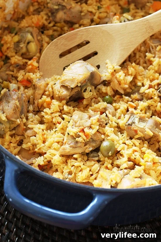 Mom's Spanish Chicken and Rice (Arroz con Pollo) 7 Mom's Spanish chicken and rice, otherwise known as arroz con pollo is a delicious one pot meal the whole family will love.