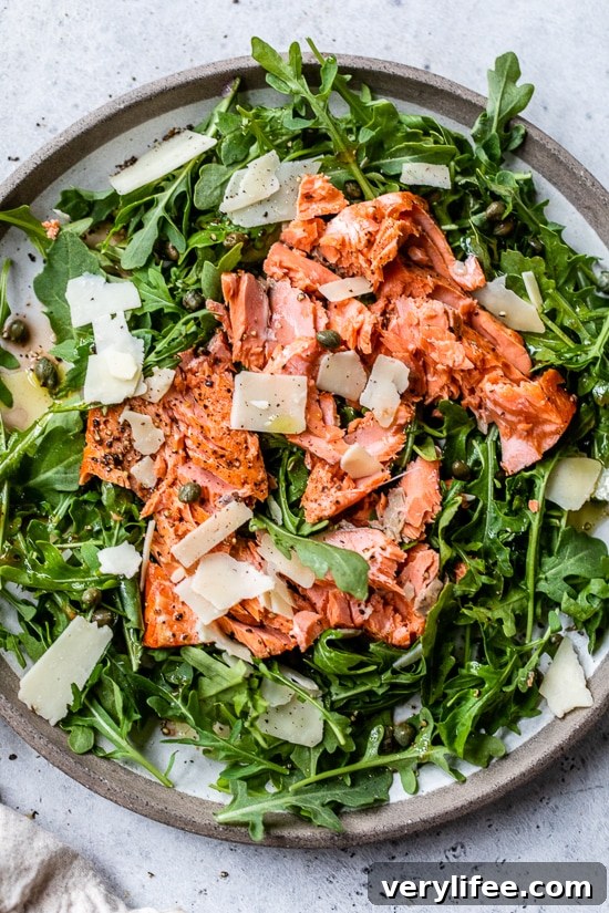 Arugula Salad with Salmon, Capers, and Shaved Parmesan 5 Arugula Salmon Salad