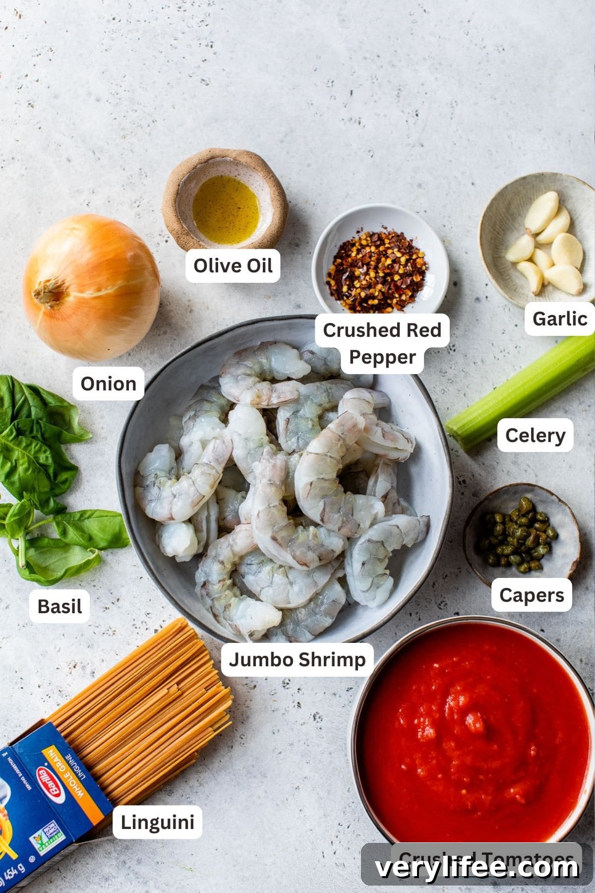 Spicy Shrimp Fra Diavolo with Linguine 4 Ingredients for Linguini and Shrimp Fra Diavolo.