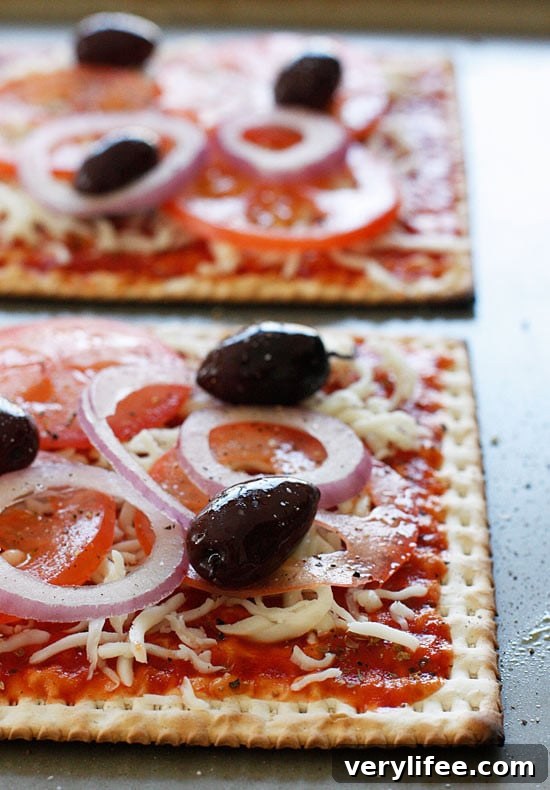 Passover Matzo Pizza: Crispy Toppings for a Holiday Meal 4 A matzo cracker makes a great base for a pizza that kids and adults will love for Passover! Top it with your favorite vegetables and cheese and you have yourself a quick meal.