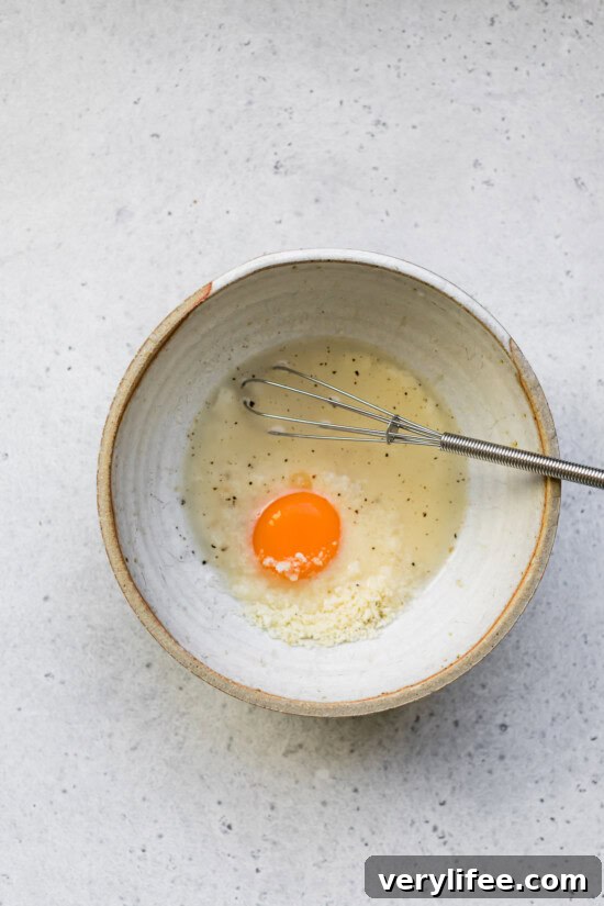 egg, pasta water and parmesan cheese