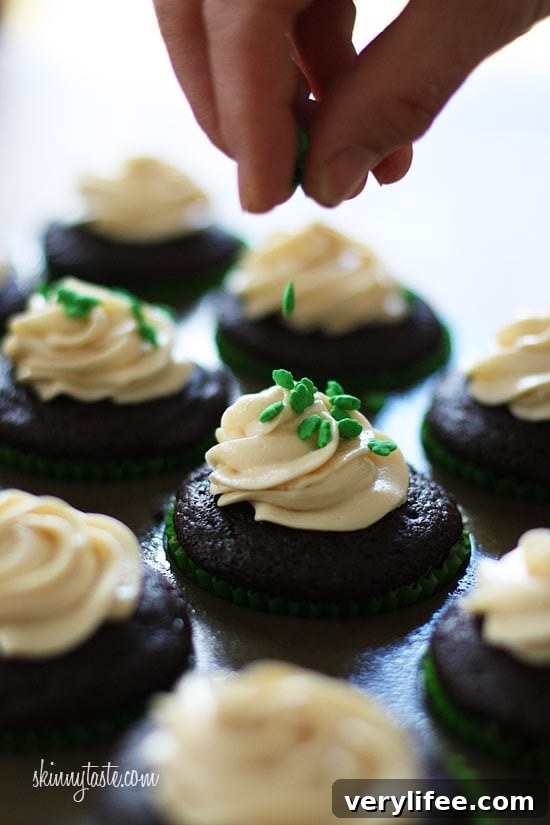 Stout cupcakes and Bailey's frosting