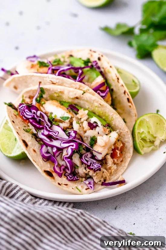 Cilantro Lime Fish Tacos Recipe 6 These easy Cilantro Lime Fish Tacos are made with flaky white fish, tomatoes, jalapeños, cilantro and lime topped with avocado.