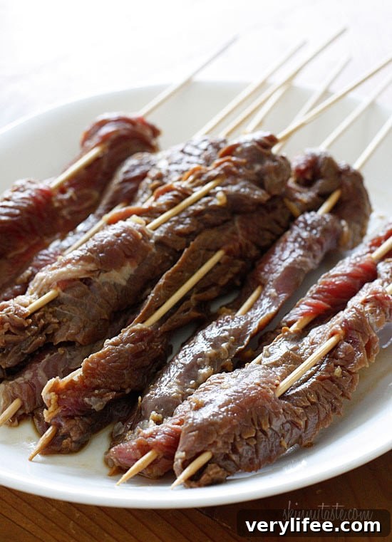 Grilled Asian Flank Skewers