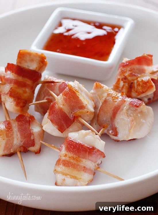 Bacon Wrapped Chicken Bites – This is the easiest hot kid friendly appetizer that you'll ever make. Uses only TWO ingredients and it's soooo good, I guarantee these will disappear in minutes!
