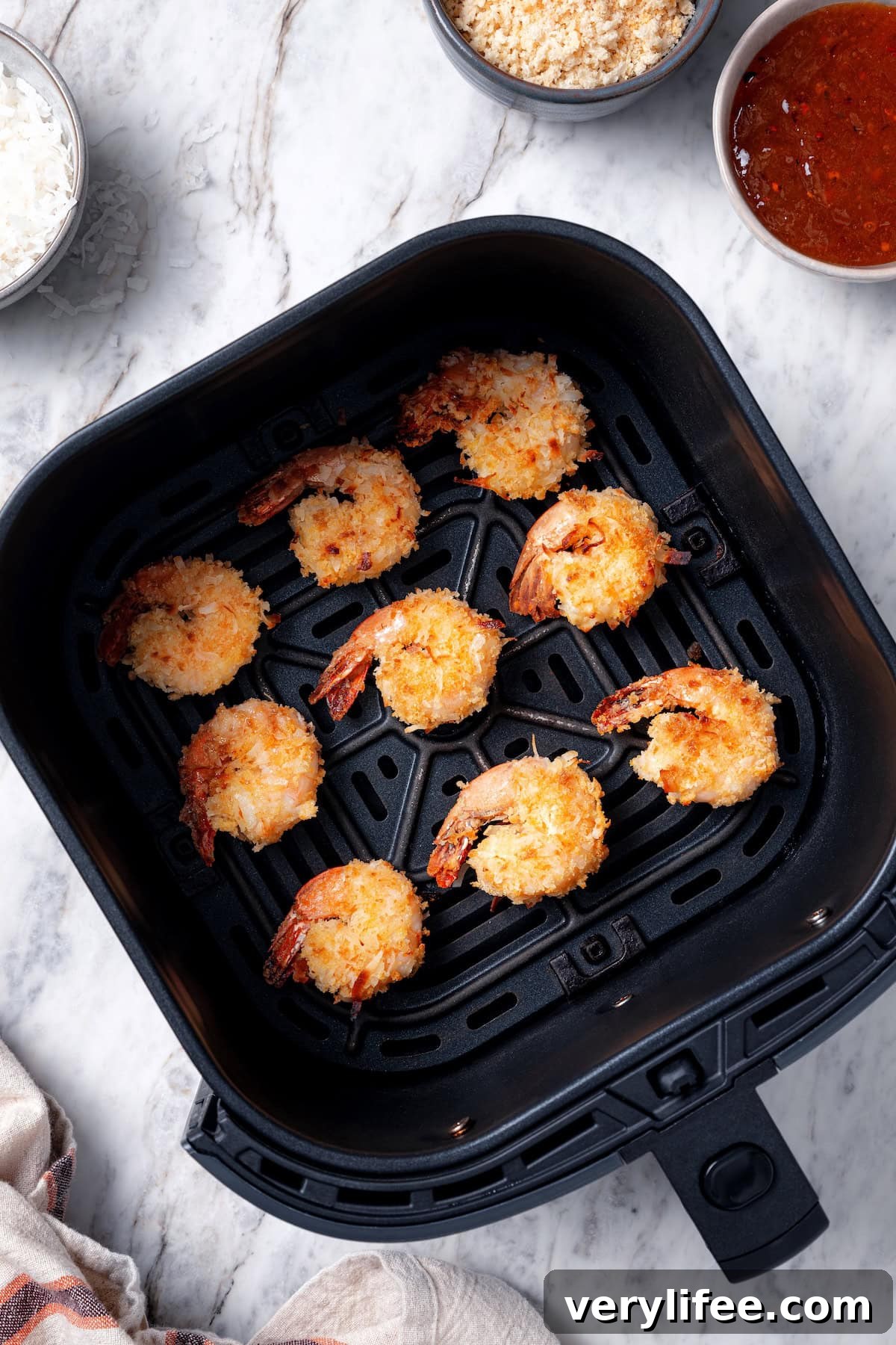 Coconut shrimp in air fryer.