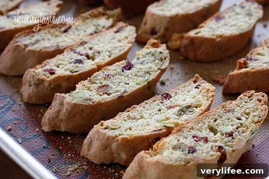Biscotti on baking sheet