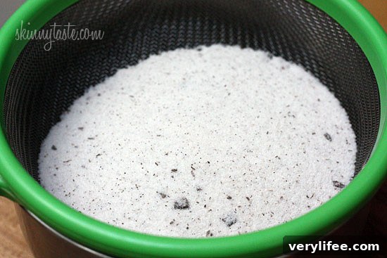 Jar of homemade vanilla bean sugar as a gift.