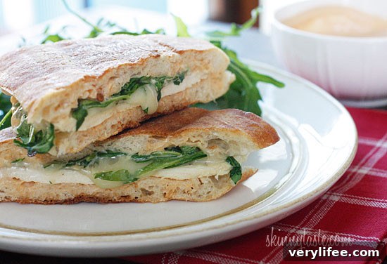 Chicken Arugula Provolone Panini with Chipotle