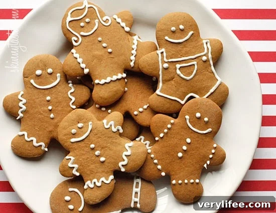 These holiday gingerbread cookies have less than half of the fat than most gingerbread cookies but the same great flavor and are super easy to make!