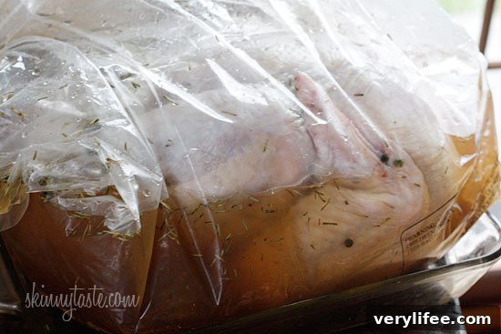 Roasted brined turkey ready to carve