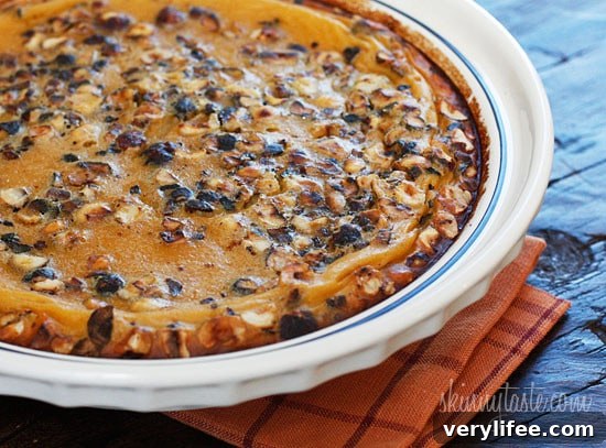 Pumpkin Hazelnut Flaugnarde close-up.