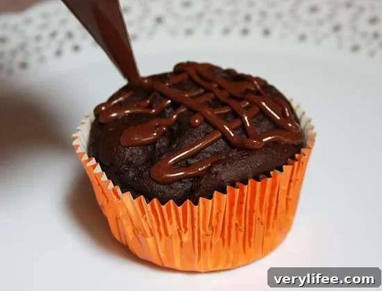 Stacked chocolate cupcakes
