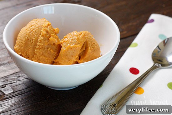 Pumpkin Ice Cream – All the flavors you love about pumpkin pie, only frozen! This sherbet is creamy and perfectly spiced, made with milk, pumpkin puree, and spices.