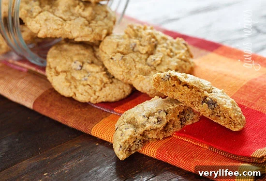 Pumpkin spice cookies on a placemat