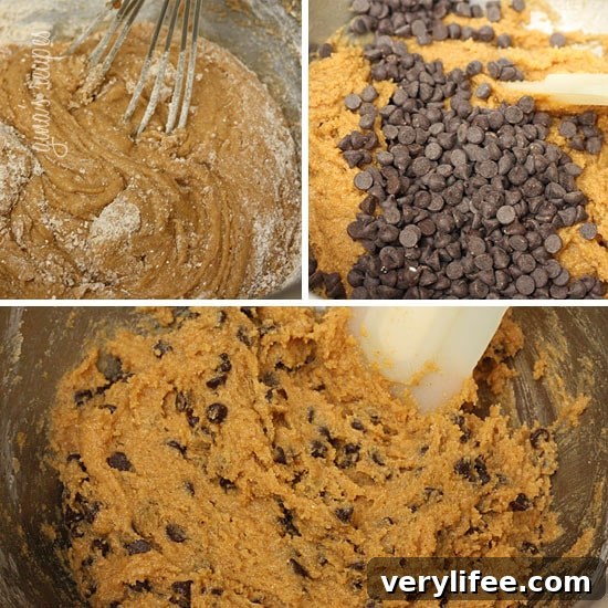 Process shots of how to make pumpkin spice cookies