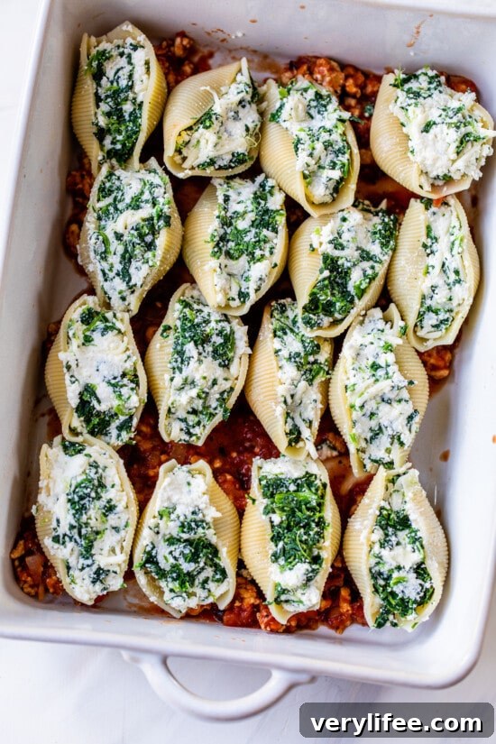 Assemble the stuffed shells.