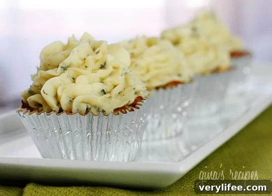 Mini turkey meatloaf cupcakes topped with mashed potato frosting