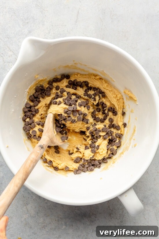 Chewy Low-Fat Chocolate Chip Cookies Recipe 9 fold in the chocolate chips