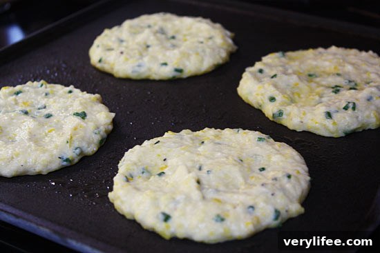 Crispy Summer Squash and Chive Pancakes 4 Stack of squash fritters