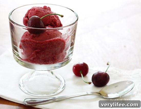 Sorbet- a cherry-licious ice cold treat on a hot summer day. 
