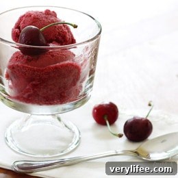 Sorbet- a cherry-licious ice cold treat on a hot summer day. 