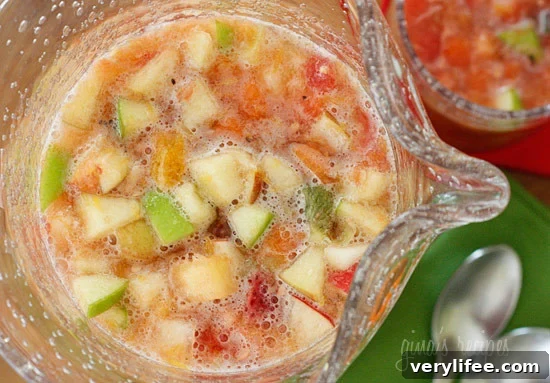 Colombian Salpicon Recipe: Tropical Fruit Punch 2 Salpicón is a fresh homemade Colombian fruit beverage. It's served cold and loaded with chopped fruit such as watermelon, papaya, strawberries, pineapple, oranges, apples, bananas and carbonated soda.