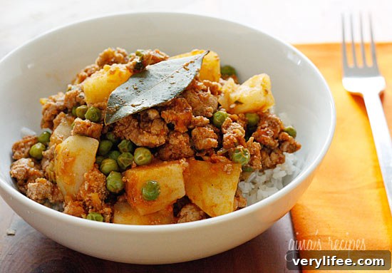 Spring peas, ground turkey, cumin, cilantro and potatoes come together to create this quick comforting weeknight dish.