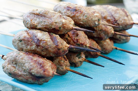 Served kofta with salad
