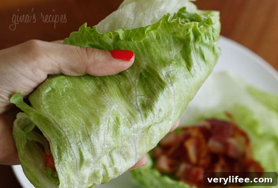Crispy BLT Lettuce Wraps Recipe with Avocado 7 Skip the bread and enjoy all the flavors you love in a BLT, without all the carbs in these easy lettuce wraps! So easy and seriously satisfies my BLT cravings. Add some avocado if you wish!