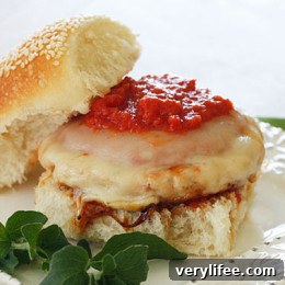Chicken Parmesan Burgers plated
