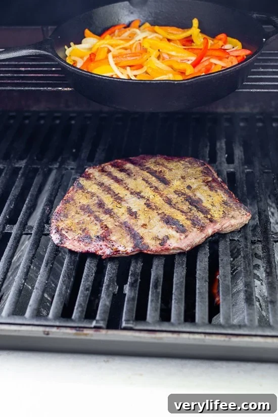 Sizzling Grilled Steak Fajitas Recipe 3 Steak Fajitas on the grill