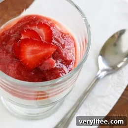 Strawberry Rhubarb Compote Recipe for Yogurt, Toast & Pie 5 Finished compote in jar
