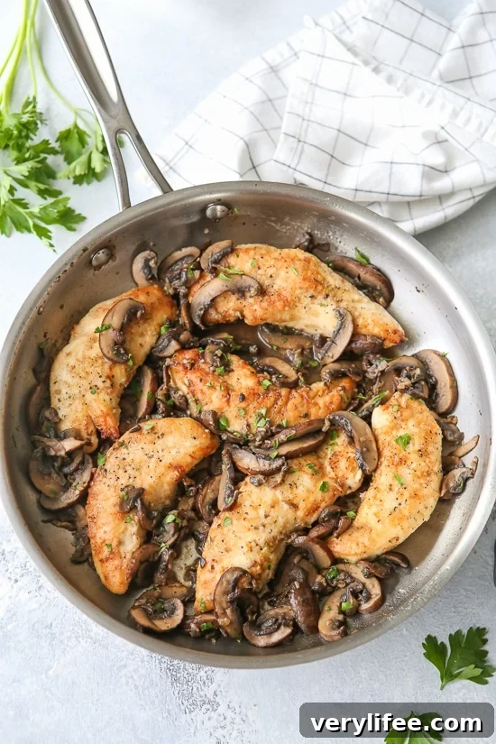 Creamy White Wine Chicken with Mushrooms Recipe 2 Chicken and Mushrooms in a Garlic White Wine Sauce
