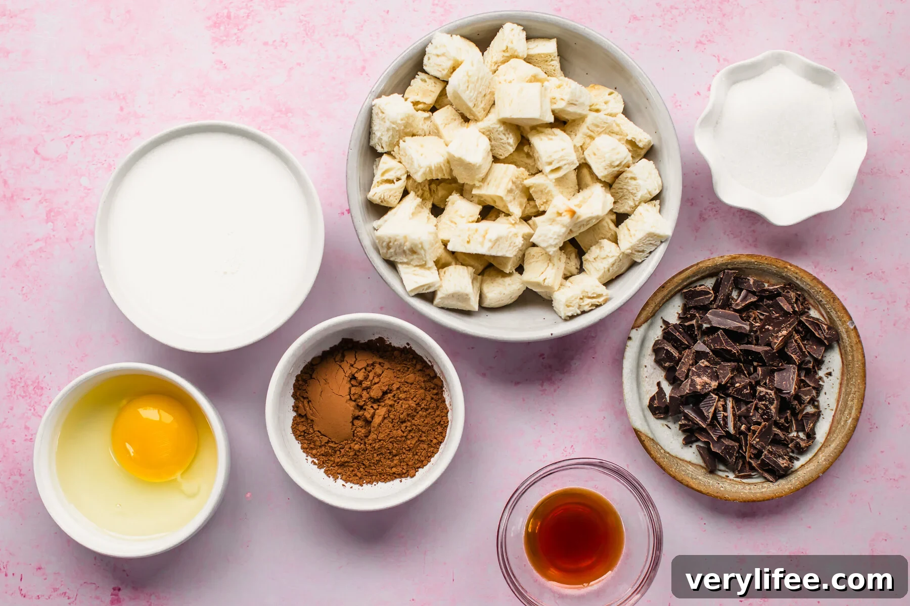 Chocolate Bread Pudding ingredients