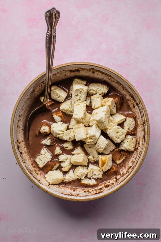 Chocolate Custard with Bread