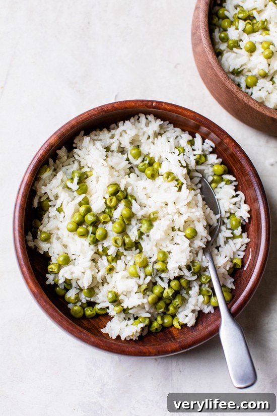 Oven-Baked Rice and Peas Casserole 3 Baked Rice and Peas in baking dish