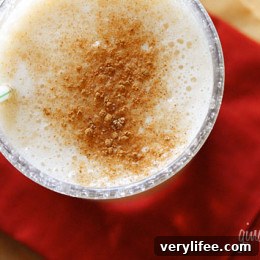 Glass of pumpkin oatmeal smoothie, creamy and spiced