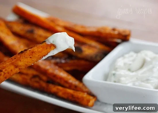 Crispy Chipotle Sweet Potato Fries Recipe 2 Baked or air-fried, these healthy sweet potato fries are made with a fraction of the oil that would be used if deep frying. They are so much lighter, with the perfect balance of spicy, smokey and sweet.