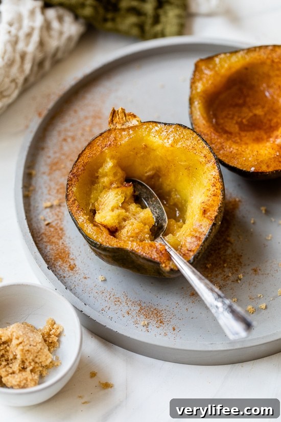 Caramelized Brown Sugar Roasted Acorn Squash Recipe 2 Roasted Acorn Squash with Brown Sugar