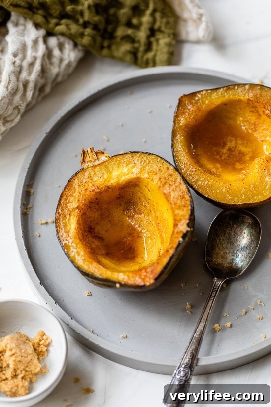 Caramelized Brown Sugar Roasted Acorn Squash Recipe 5 roasted acorn squash