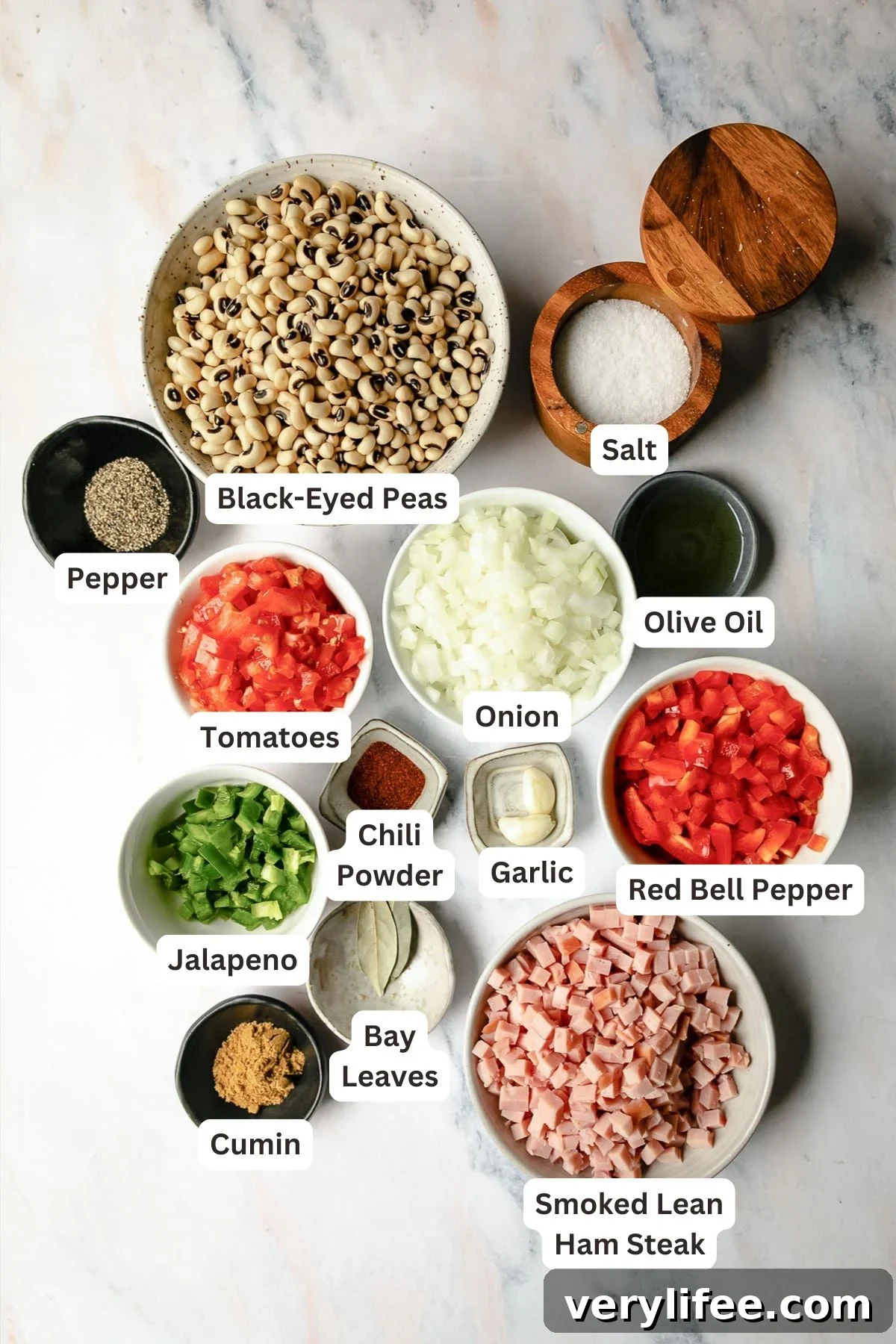 Slow Cooker Ham and Black-Eyed Peas 4 Ingredients for Slow Cooker Black Eyed Peas with Ham.