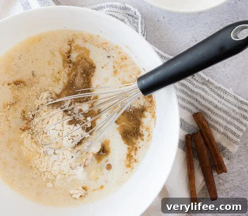 Banana Nut Pancake batter in bowl