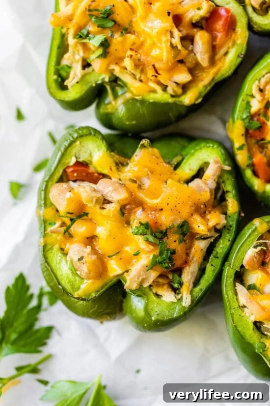 Chicken and White Bean Stuffed Peppers 6 Chicken and White Bean Stuffed Peppers
